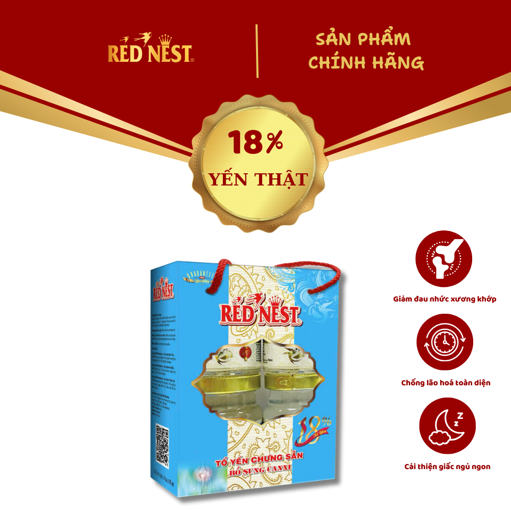 YẾN SÀO KHÁNH HÒA CHƯNG SẴN CANXI 18% XÁCH 4 REDNEST