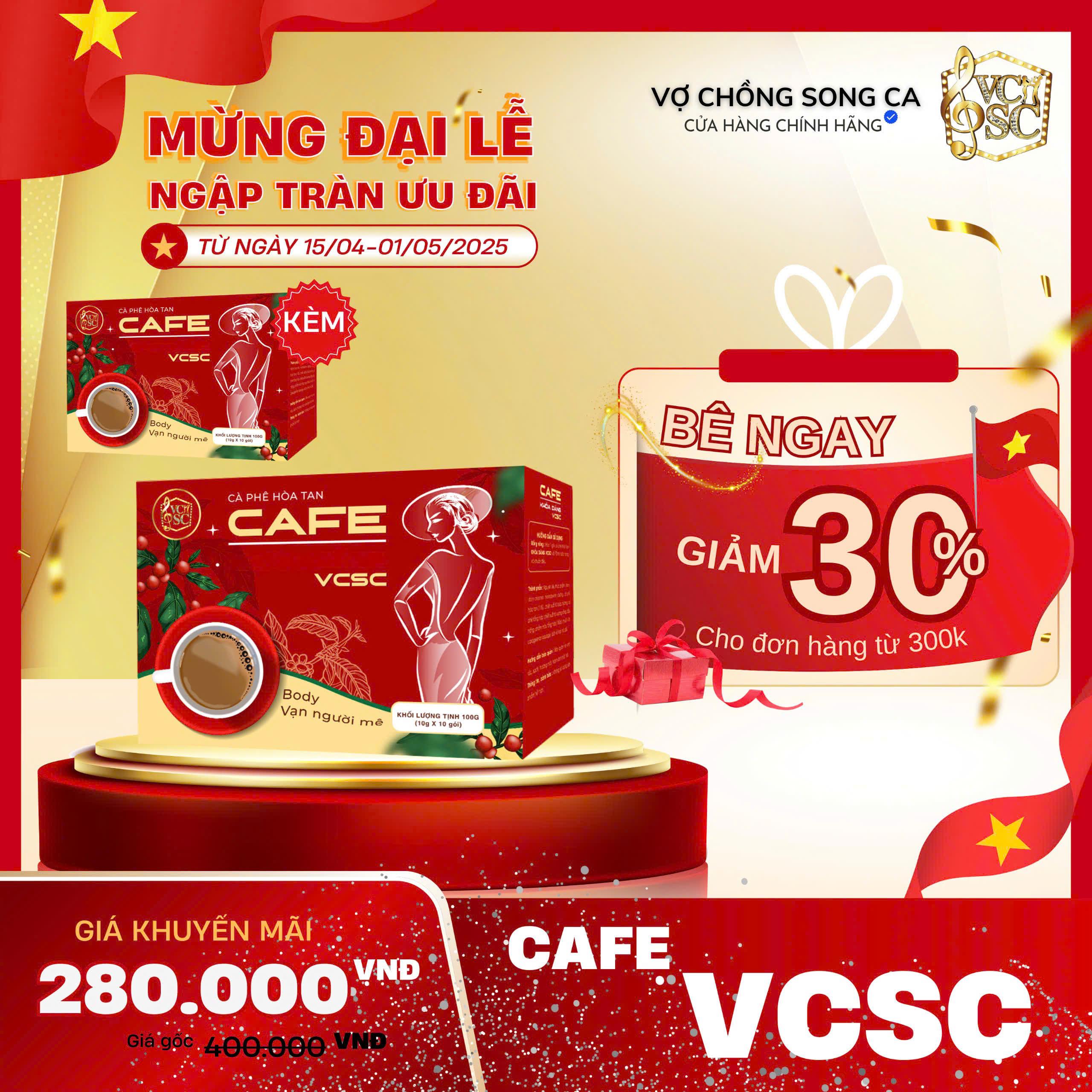 [ 1 TẶNG 1]Cà Phê Khoá Dáng VCSC - Kiểm soát cân nặng, giảm mỡ thừa, hiệu quả sau 10 ngày
