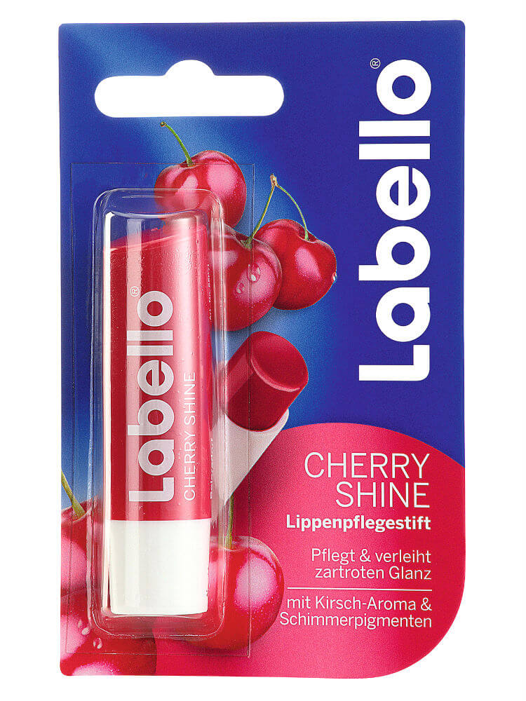 Son dưỡng môi Labello Cherry Shine màu đỏ và hương cherry thơm mềm, cho đôi môi mọng với dầu khoáng
