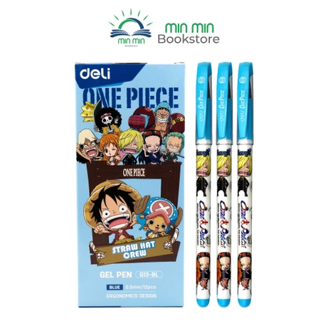 Combo 10 cây/ 1 hộp Bút bi nước OnePiece CG13 Deli -Nét bút mượt mà, màu sắc tươi sáng