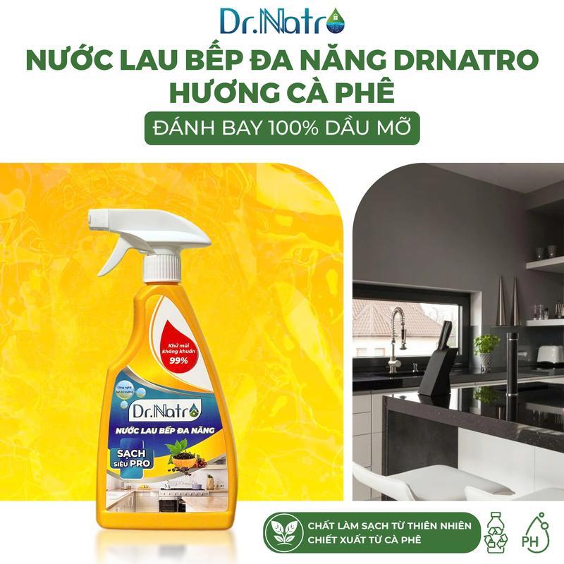 Nước Lau Bếp Đa Năng Dr. Natro Lau Sạch Dầu Mỡ, dung tích 500ml