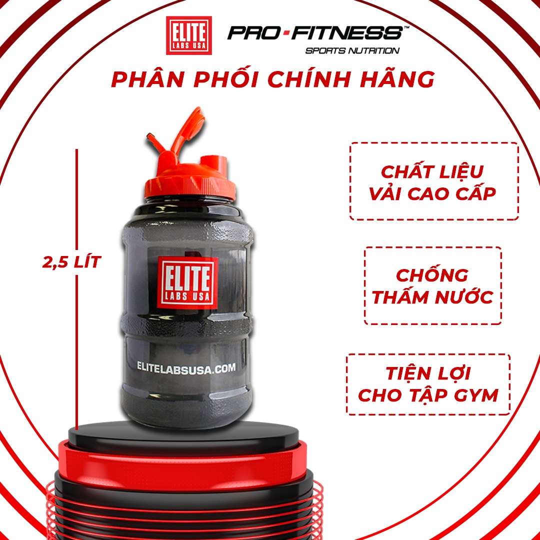 Bình đựng nước cao cấp Elite Labs USA tiện lợi, phong cách (Bình 2,5l)