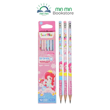 Combo 10 cây /1 hộp Bút chì Smartkids họa tiết 2B Unicorn - PC11 (12 cây/hộp)