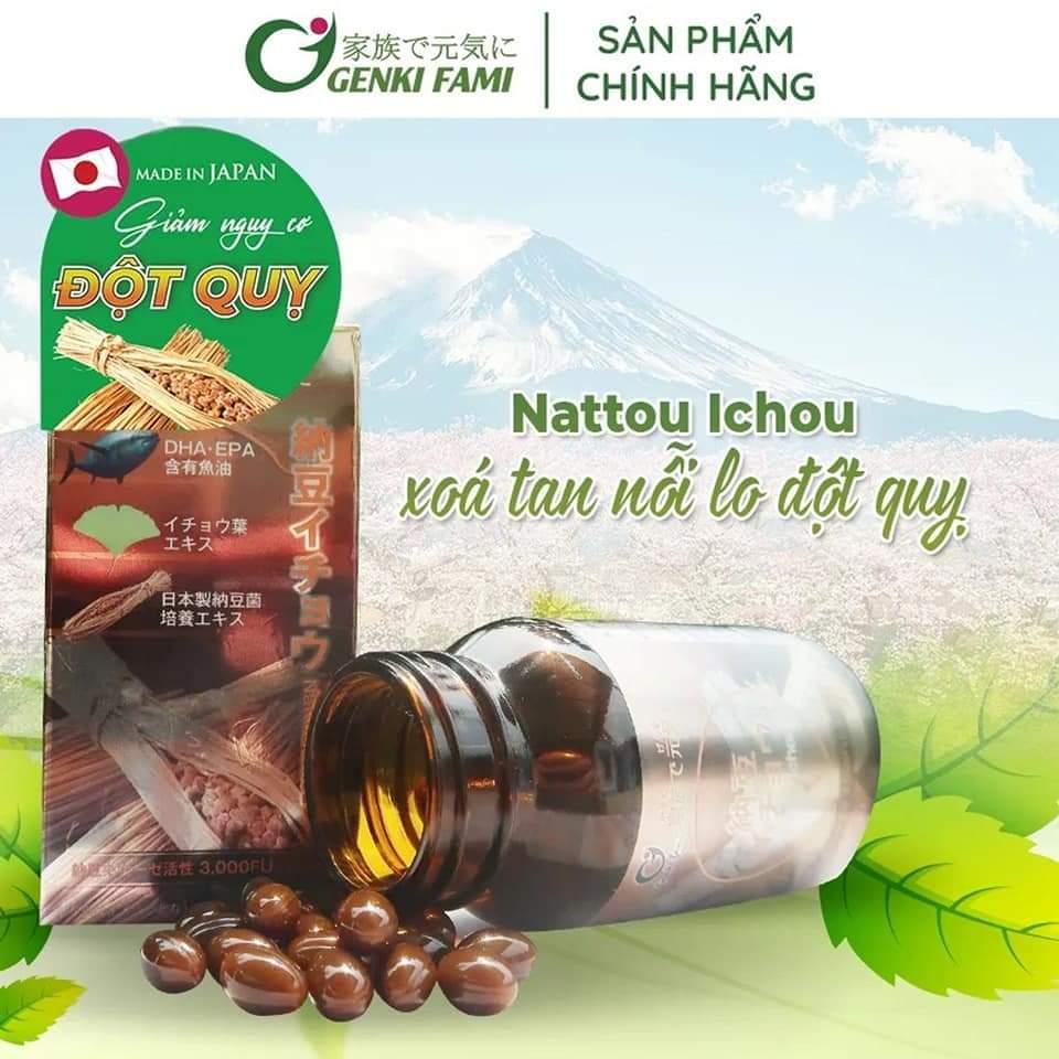 Viên uống chống đột quỵ Genkifami Natto Ichou 90 viên