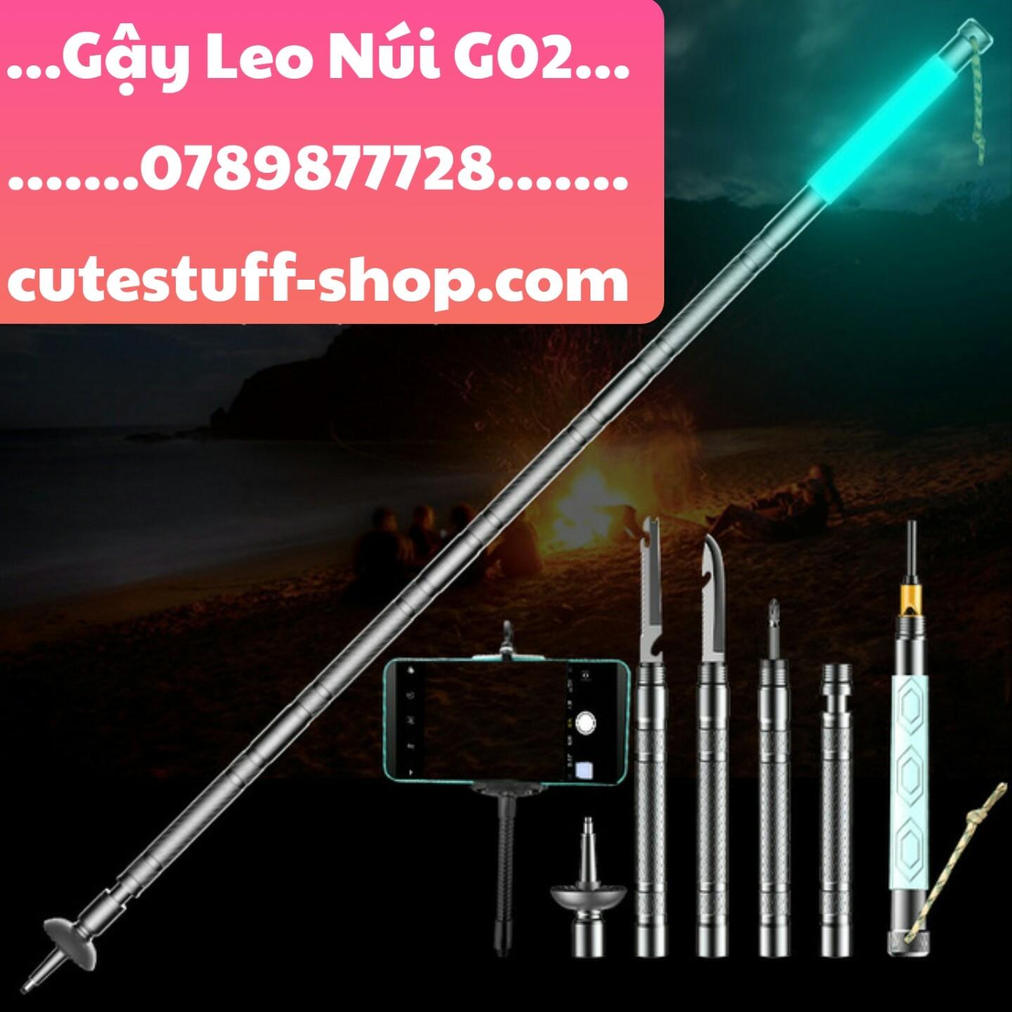 Gậy đi bộ leo núi tự vệ đa năng Multifunction Trekking Pole G02