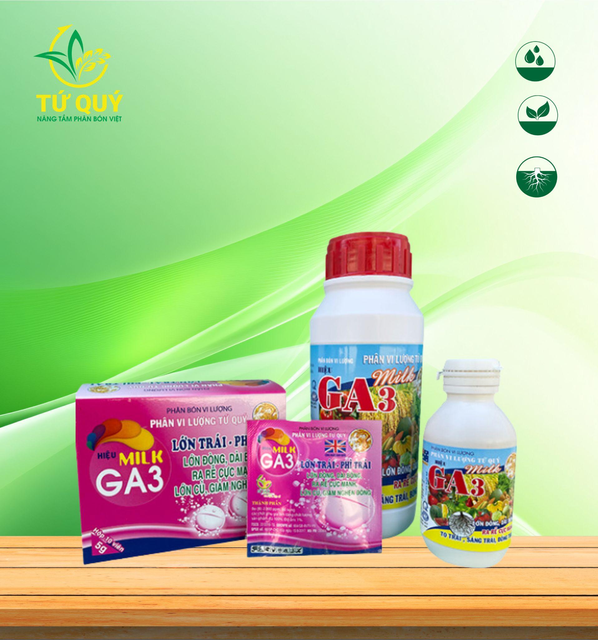 GA3 Milk (Sữa) viên 5gr/ chai 500ml