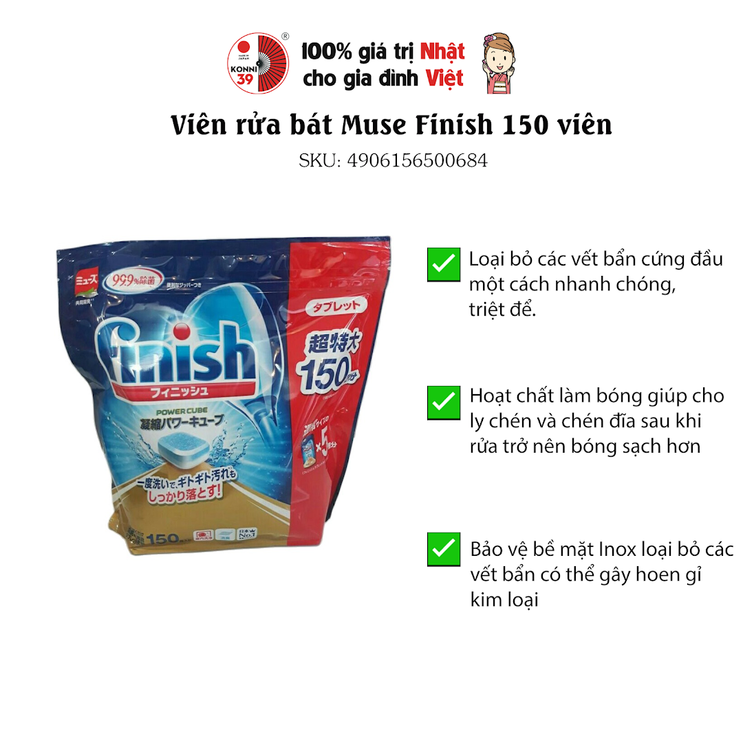 Viên rửa bát Muse Finish 150 