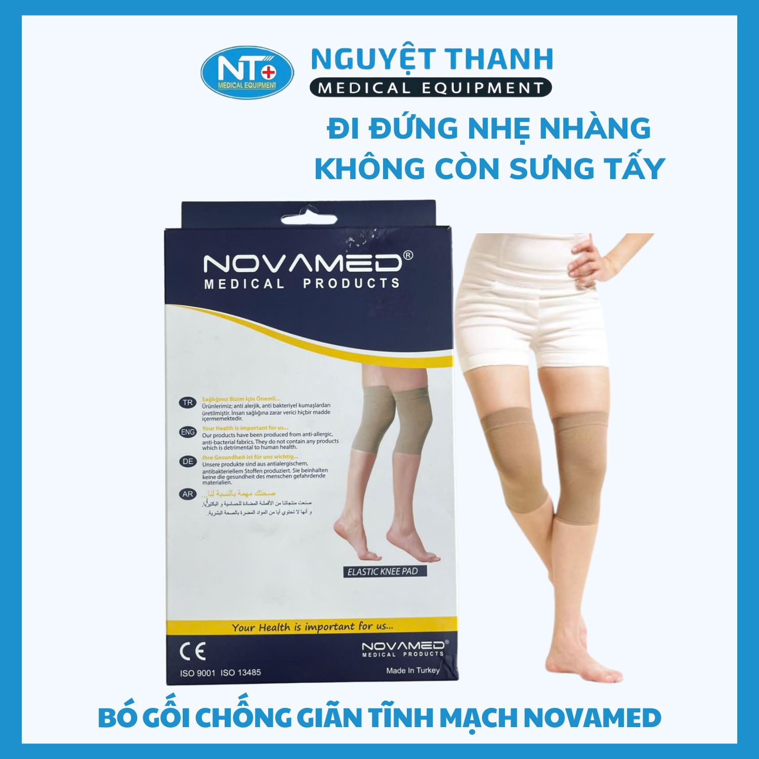 Vớ Đầu Gối (Bó Gối) Novamed  - 1 Cái/ Hộp