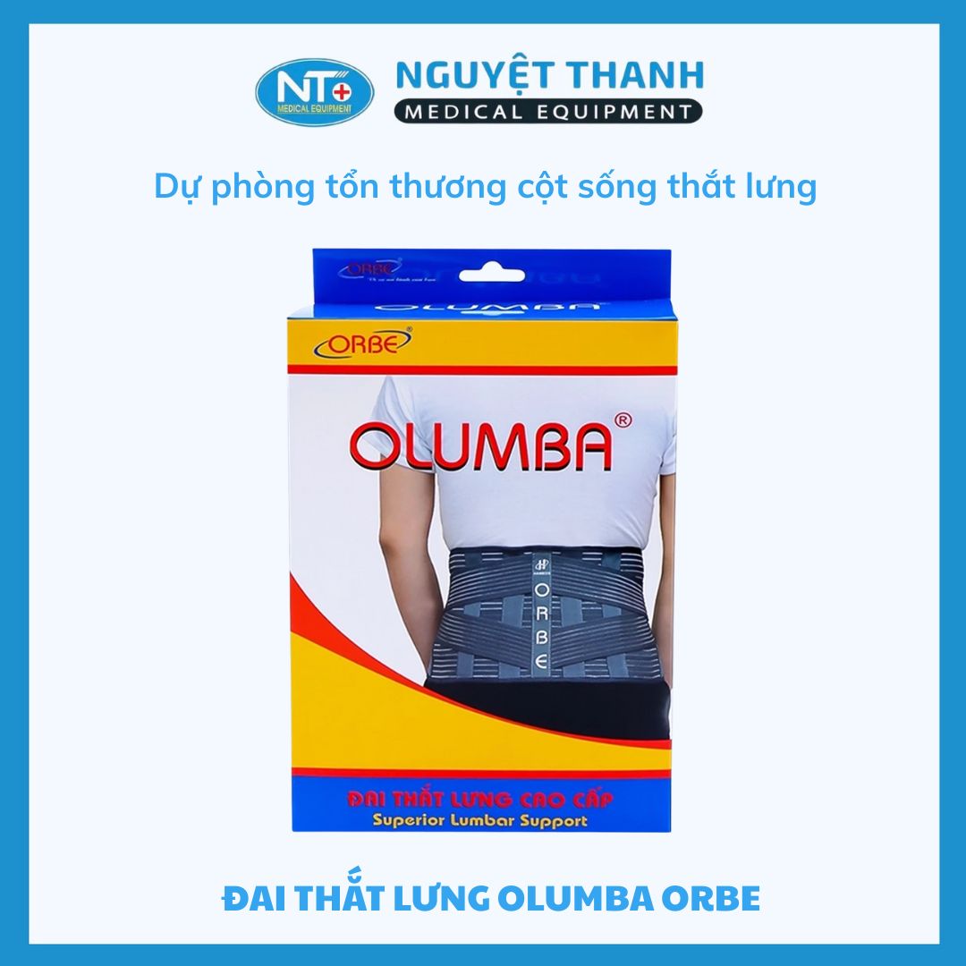 Đai thắt lưng Olumba Orbe, nẹp hợp kim nhôm, vải chun đàn hồi, hỗ trợ cột sống