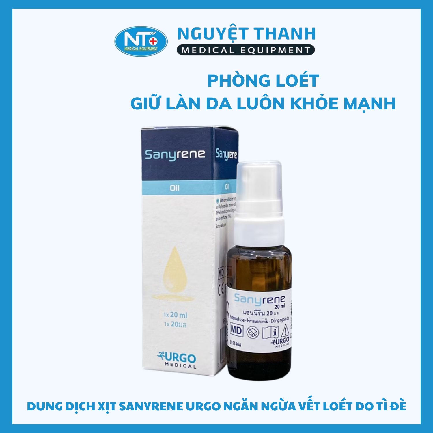 Dung Dịch Xịt Sanyrene Urgo Ngăn Ngừa Vết Loét Do Tì Đè 20ml