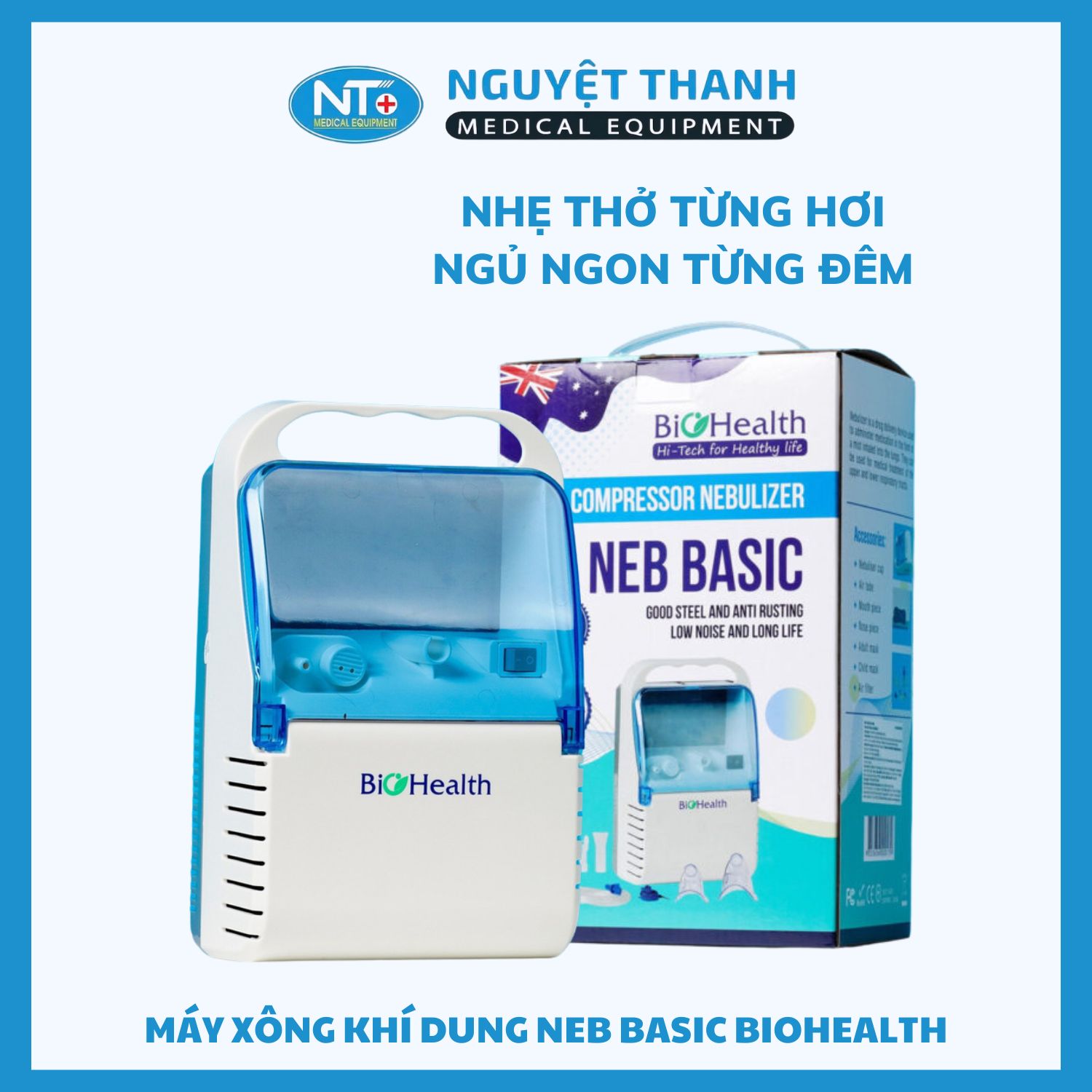 Máy Xông Khí Dung Neb Basic Biohealth dành cho người lớn và trẻ em 