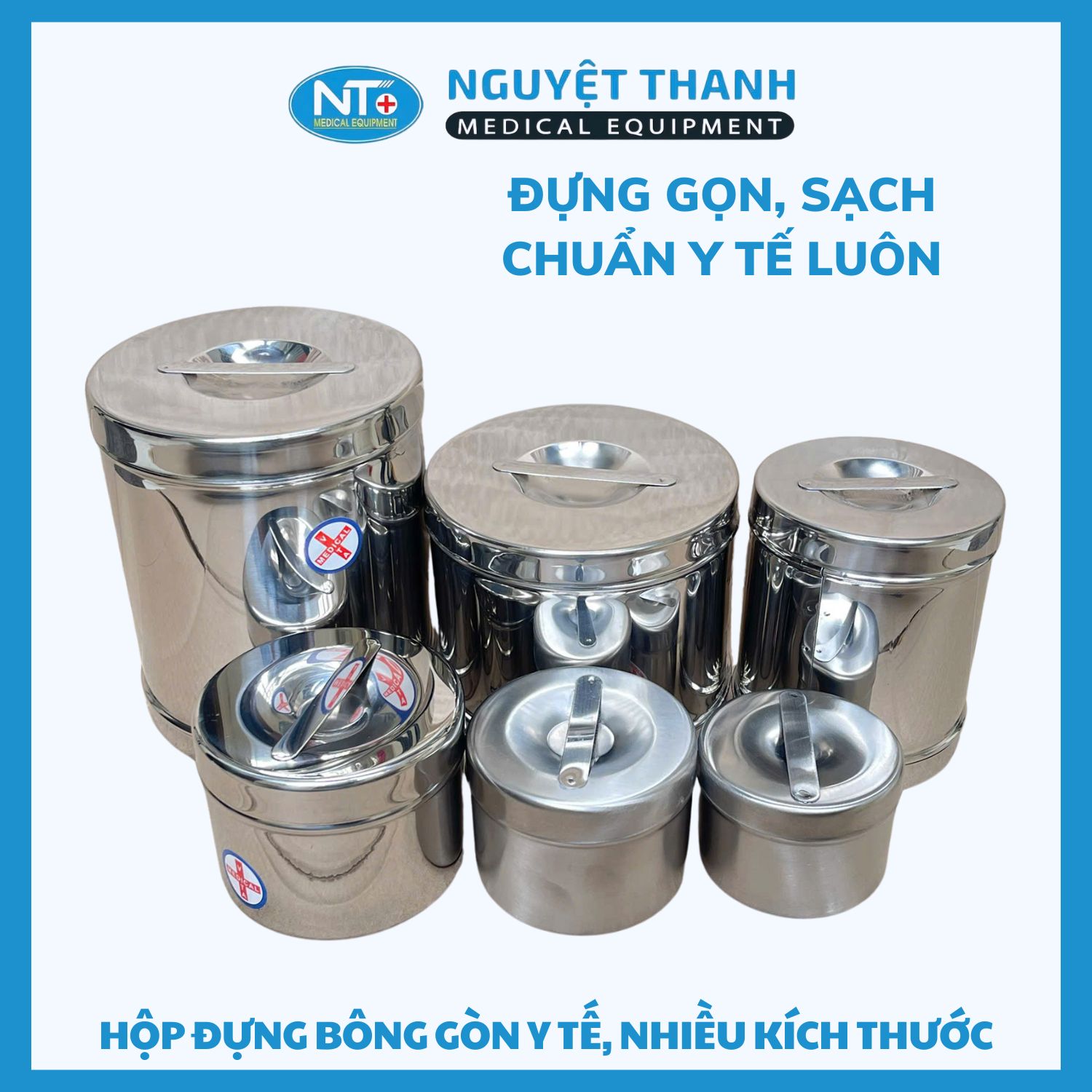 Hộp Đựng Bông Gòn Inox Y Tế