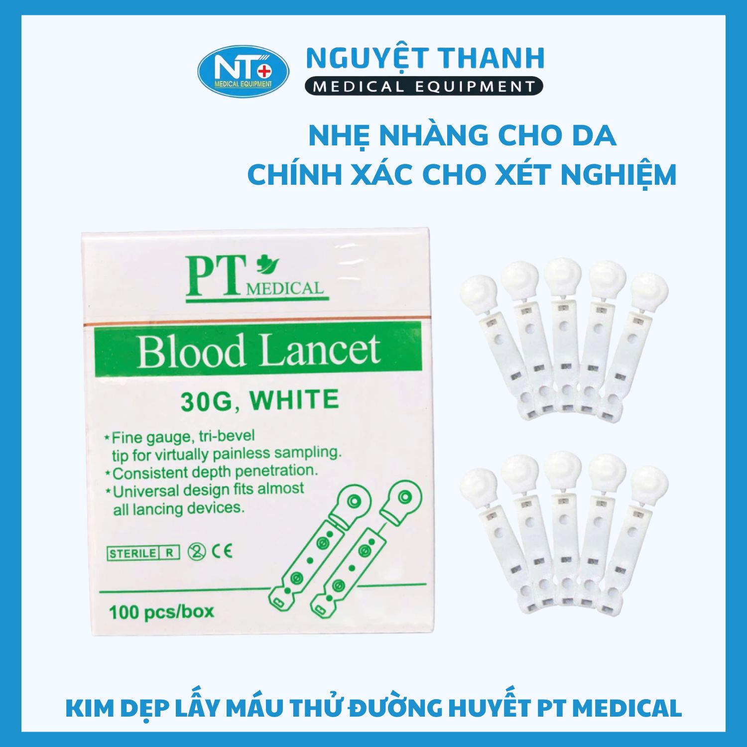 Kim Dẹp Lấy Máu Thử Đường Huyết PT Medical 