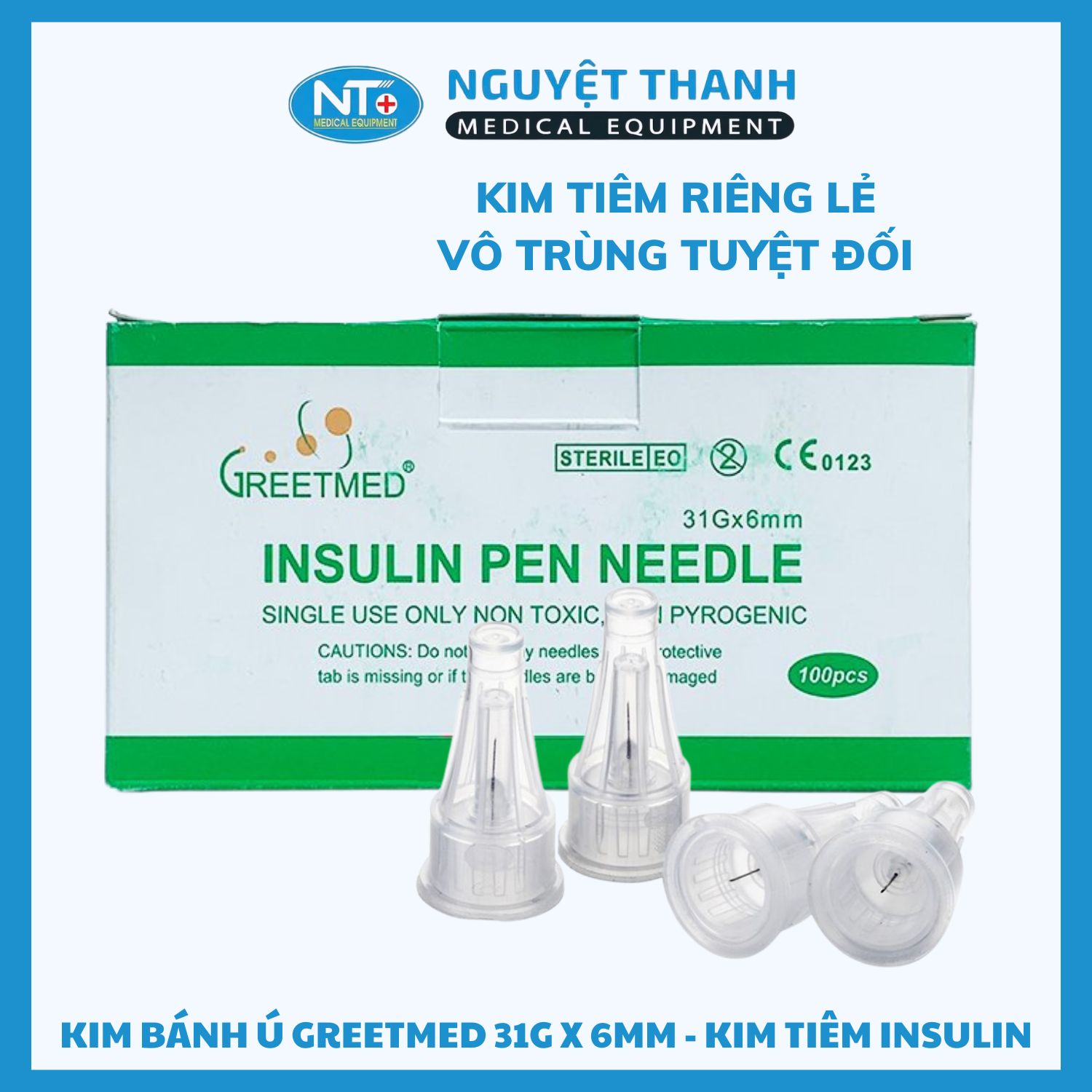 Kim Bánh Ú Greetmed 31G x 6mm - Kim Tiêm Insulin