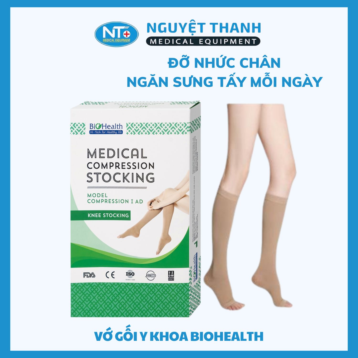 Vớ Gối Y Khoa Biohealth - 1 Đôi/ Hộp