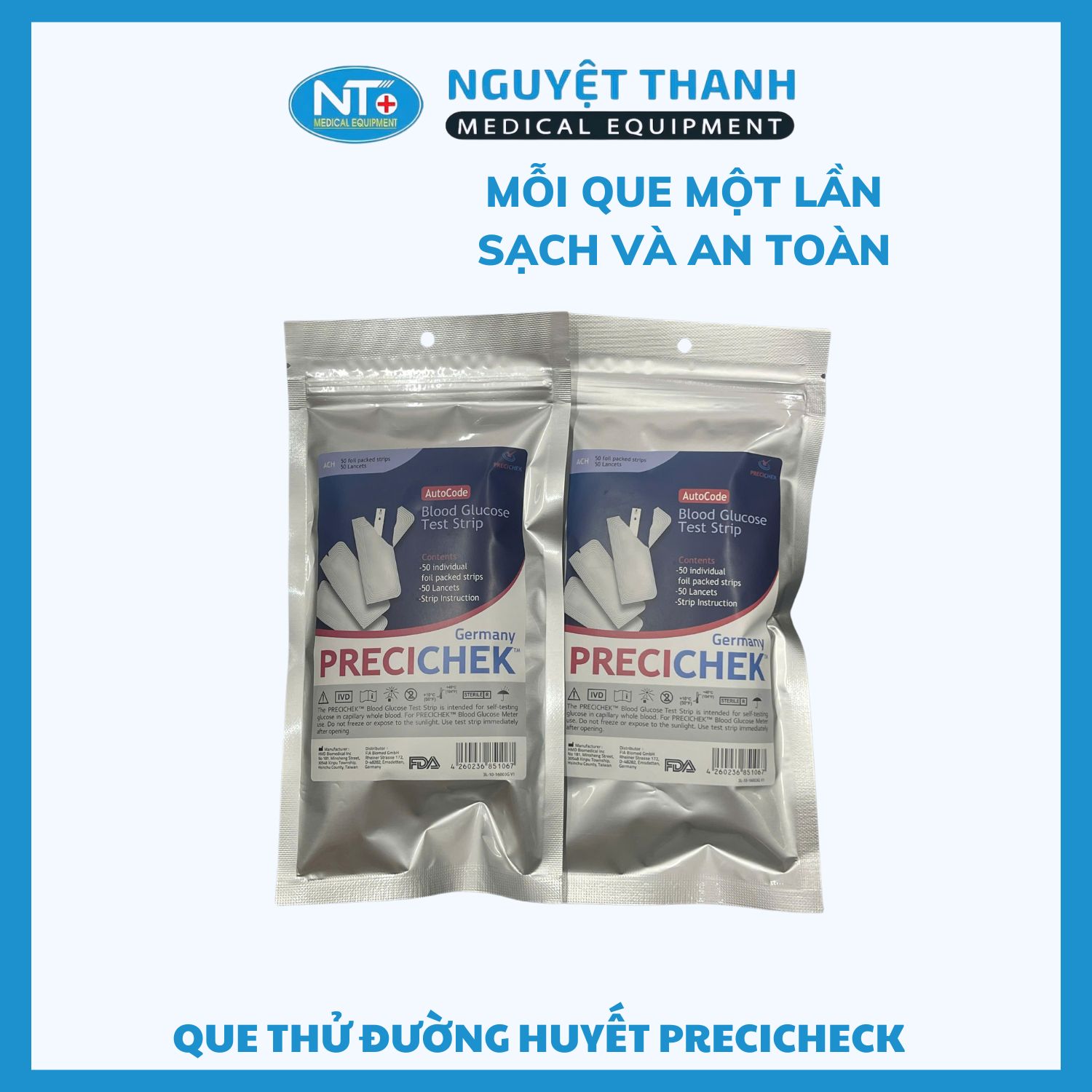 Que Thử Đường Huyết PreciCheck - 50 Que