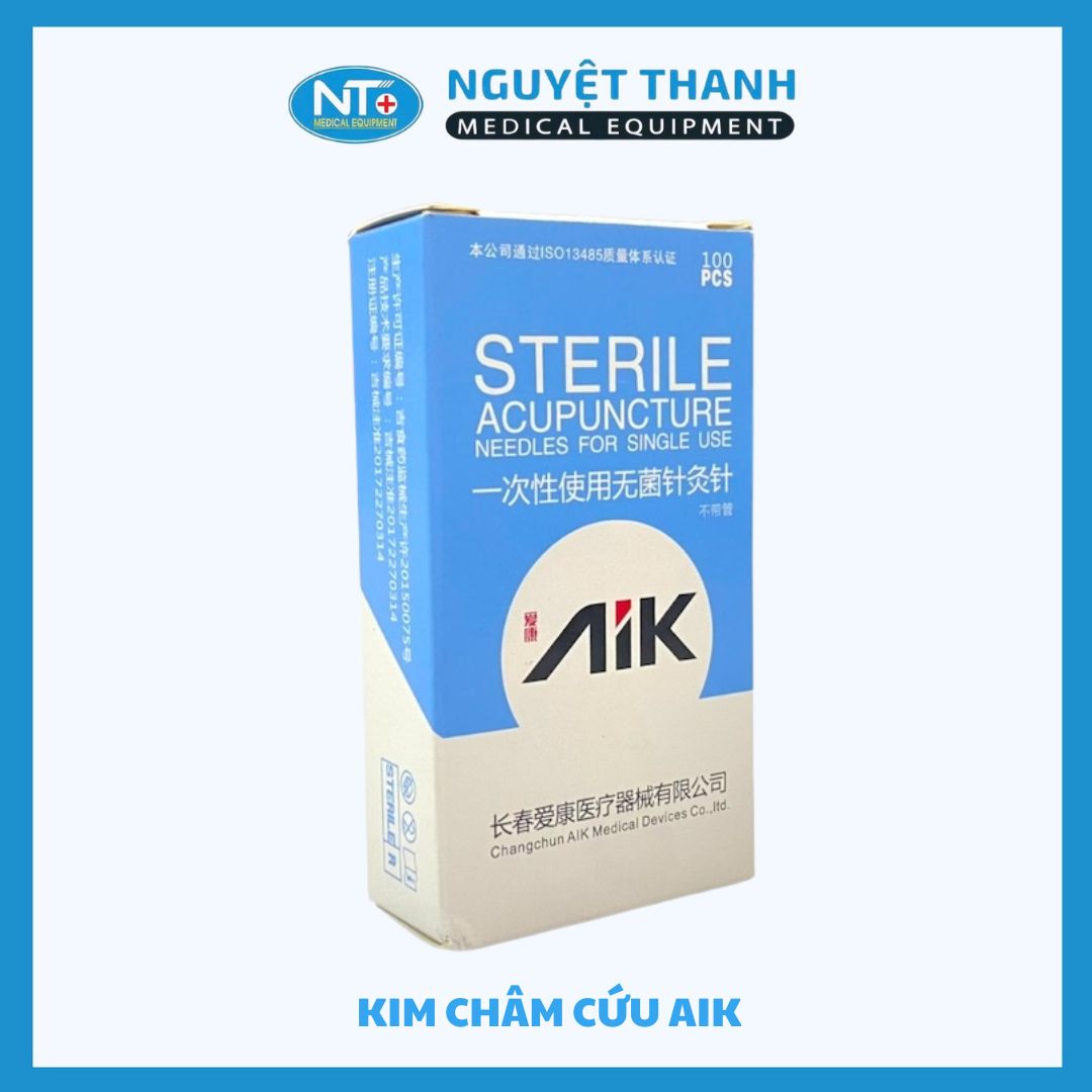 Kim Châm Cứu AIK - Hộp 100 Cây - Đã Tiệt Trùng