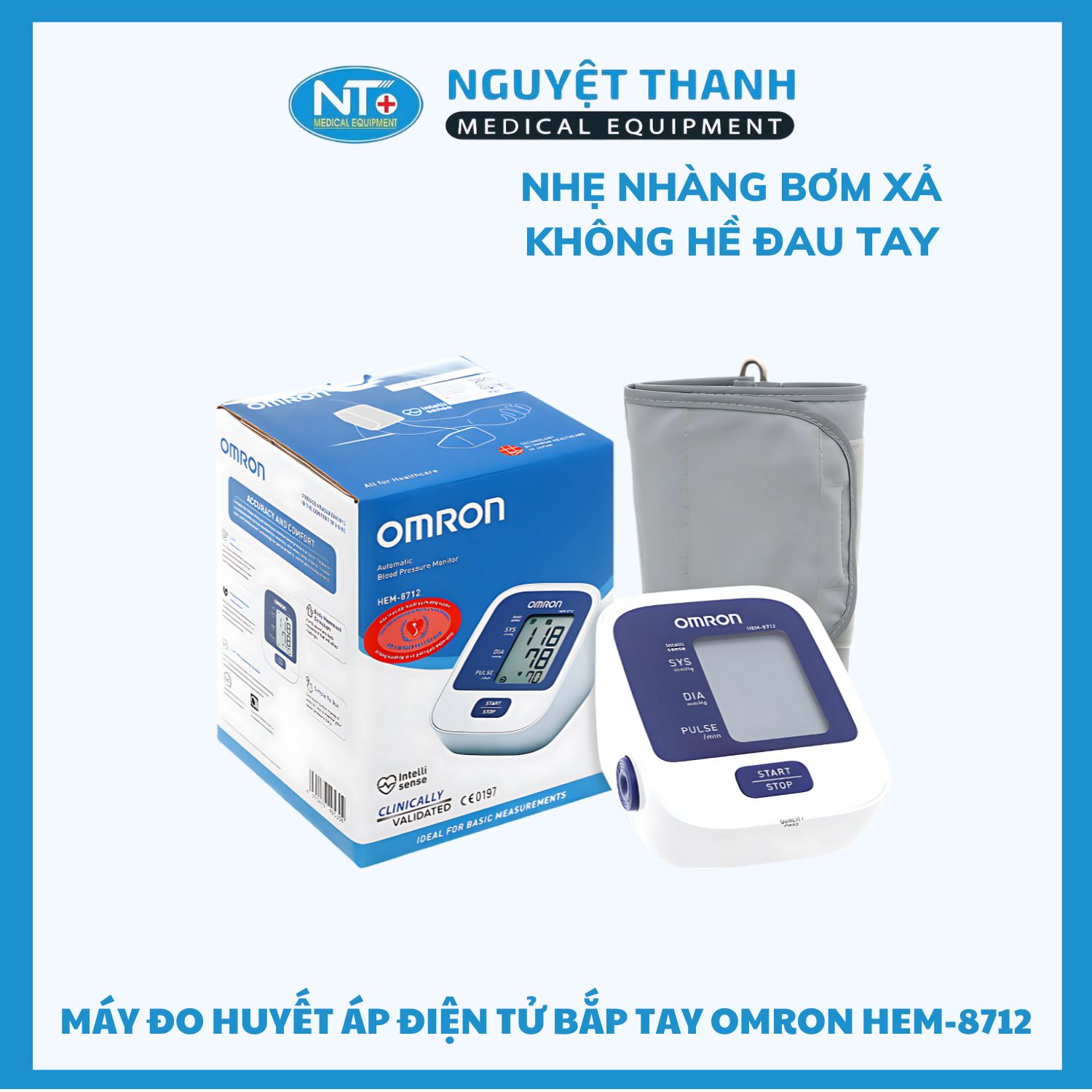 Máy Đo Huyết Áp Điện Tử Bắp Tay Omron HEM-8712