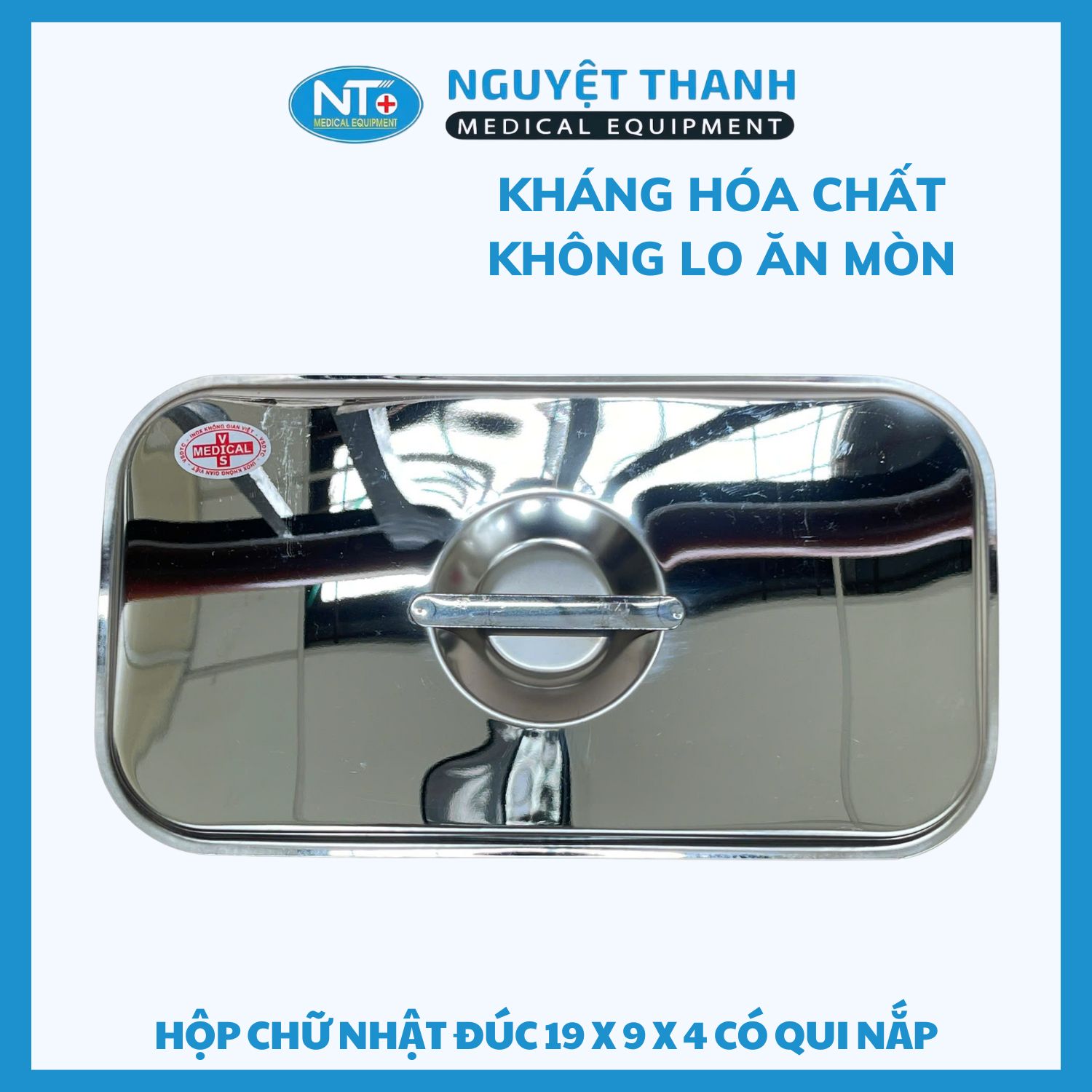 Hộp Chữ Nhật Đúc Inox Nắp ( Nắp Rời, Có Quai ) - Tiện Lợi, An Toàn.