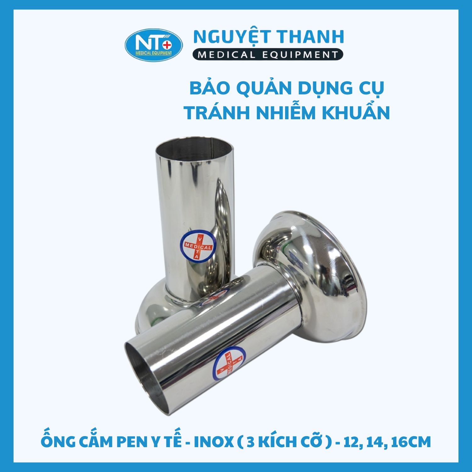 Ống Cắm Pen Y Tế Inox - 12cm, 14cm, 16cm