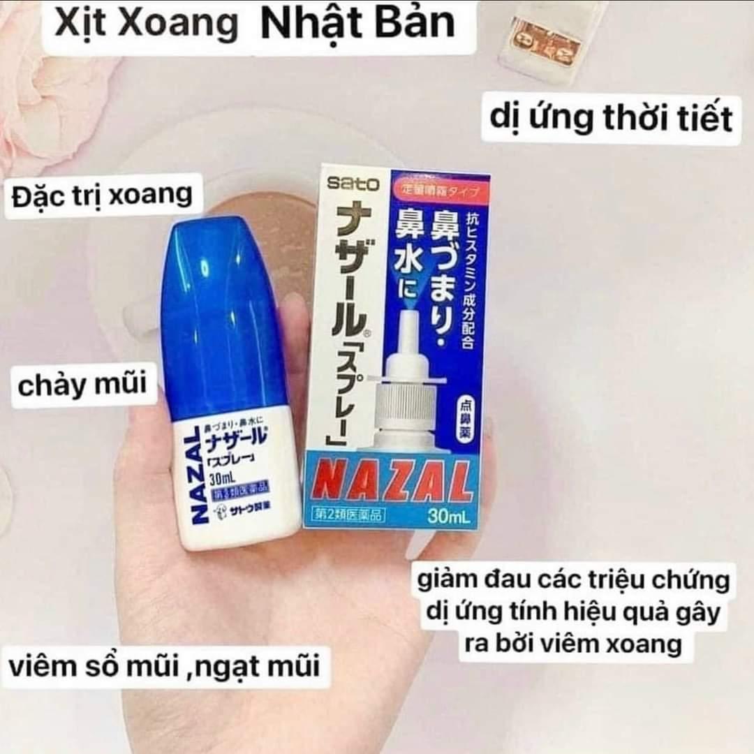 Xịt mũi Sato Nazal trị nghẹt mũi, sổ mũi 30ml