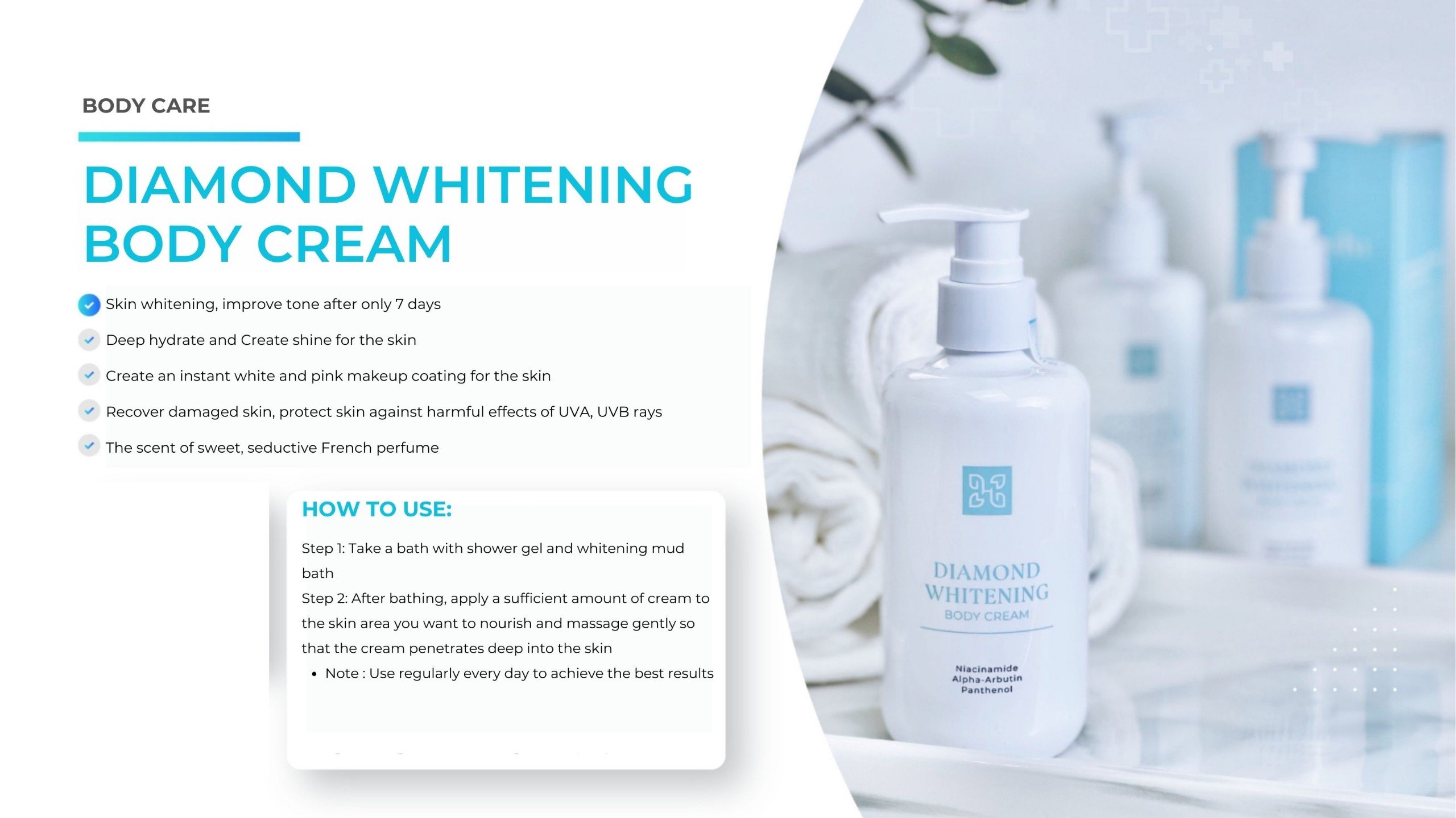 Diamond Whitening body Cream 