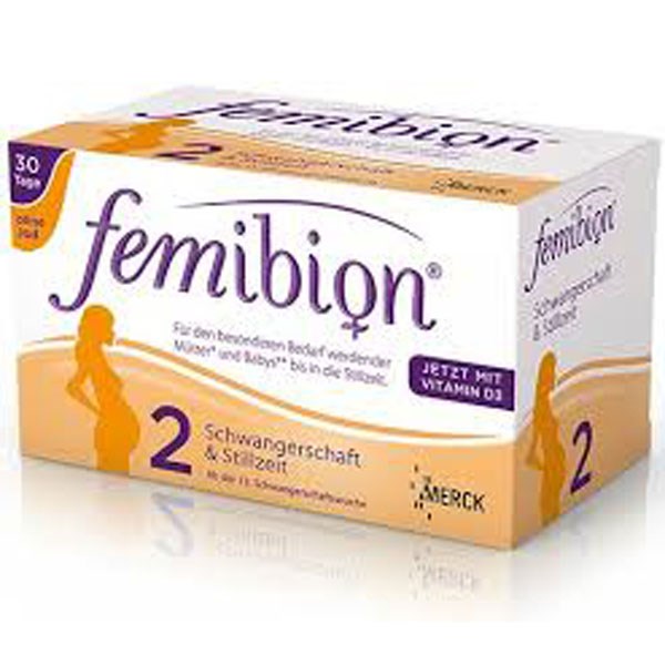 Thuốc bổ bầu và cho con bú - FEMIBION Số 2 Schwangerschaft + Stillzeit - Hộp 30 viên