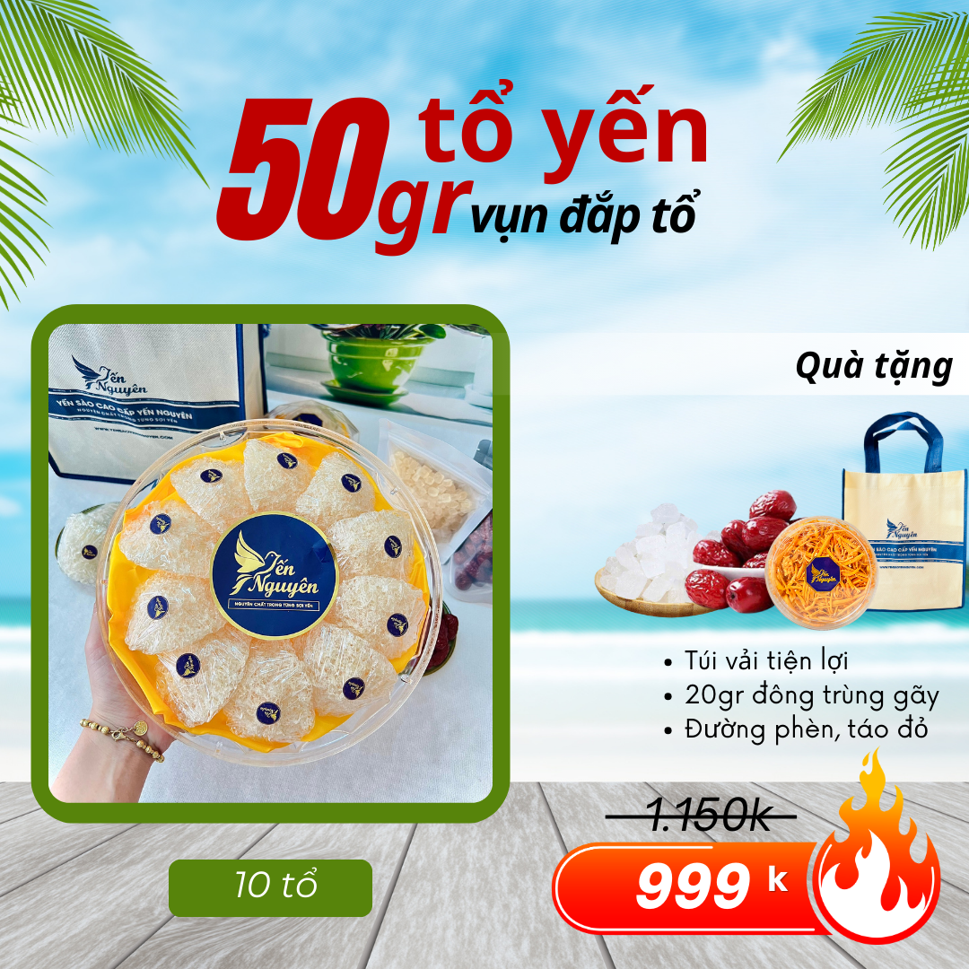 50gr TỔ YẾN VỤN ĐẮP TỔ - TẶNG TÚI VẢI VÀ GIA VỊ