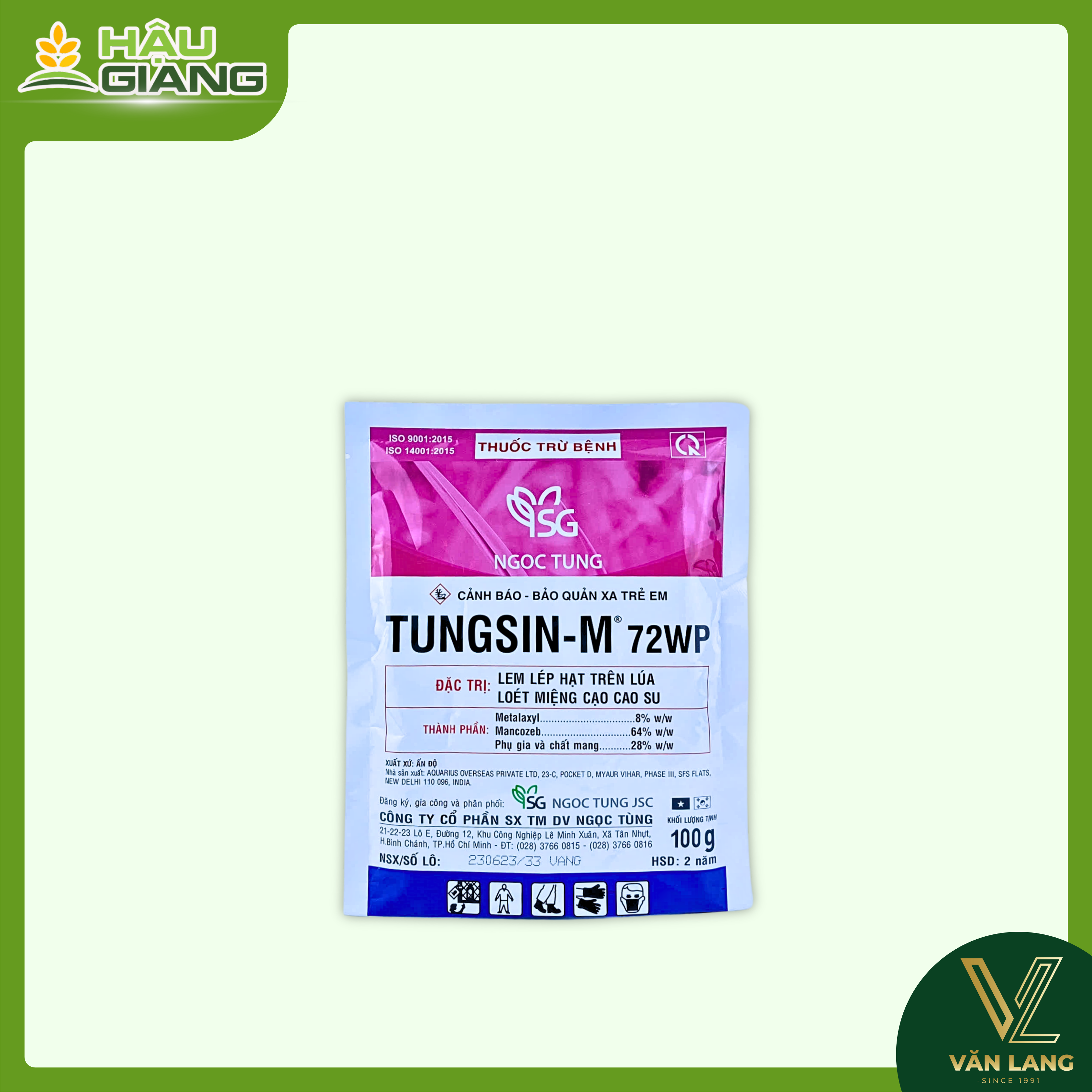 NGỌC TÙNG - Thuốc trừ bệnh TUNGSING-M 72WP 100GAM