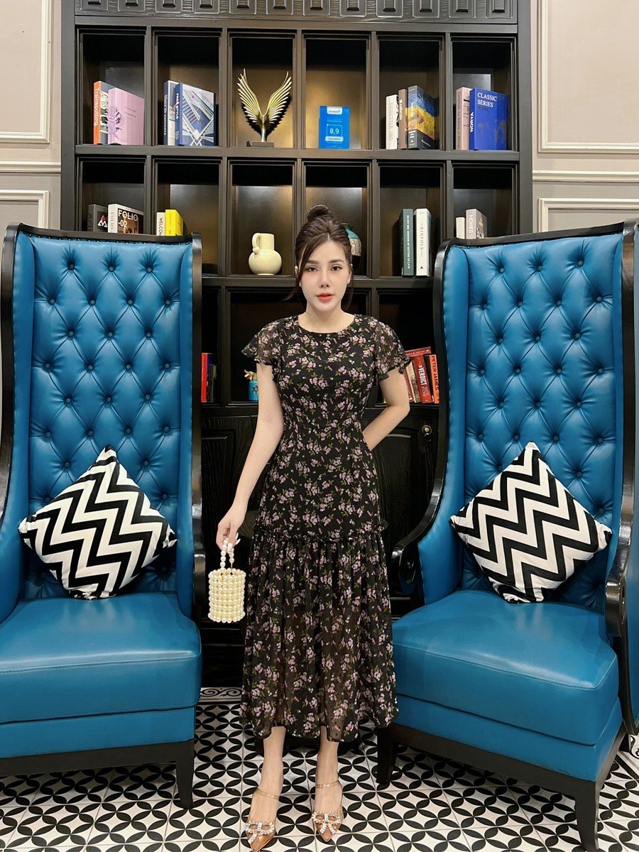 Đầm Nữ Tay Con Bèo Lai Mùa Hè Phong Cách LADY FASHION 2023 Khí Chất dự tiệc hay dạo phố - D001