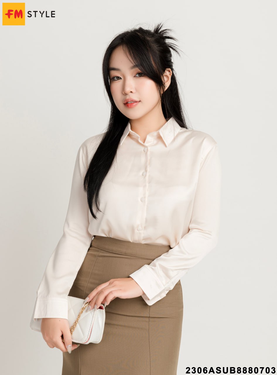 Áo Sơ Mi Basic Nữ Tay Dài Công Sở