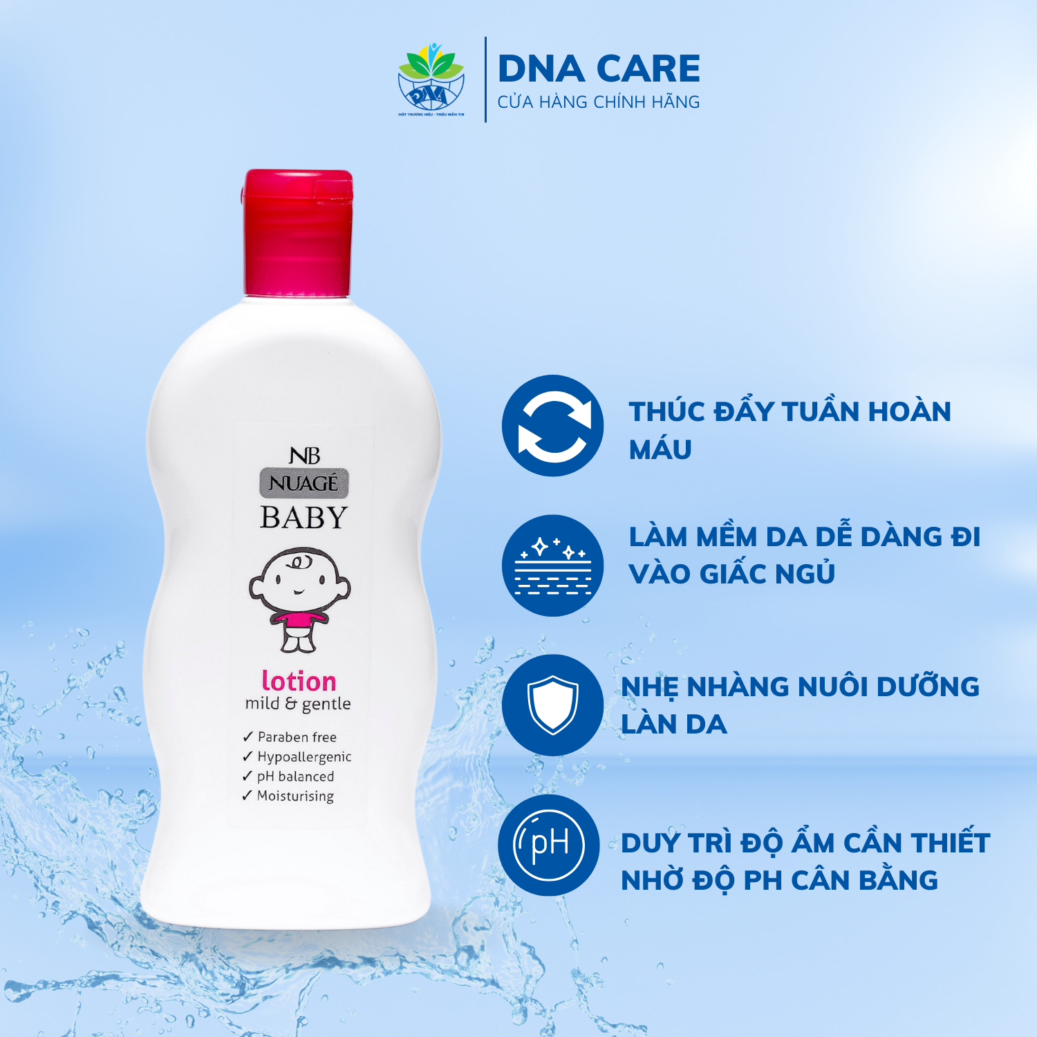 Kem dưỡng ẩm cho bé sơ sinh Nuage chai 300ml
