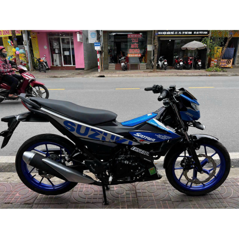 SATRIA F150 nhập inđô 2022 màu xanh xám mâm xanh