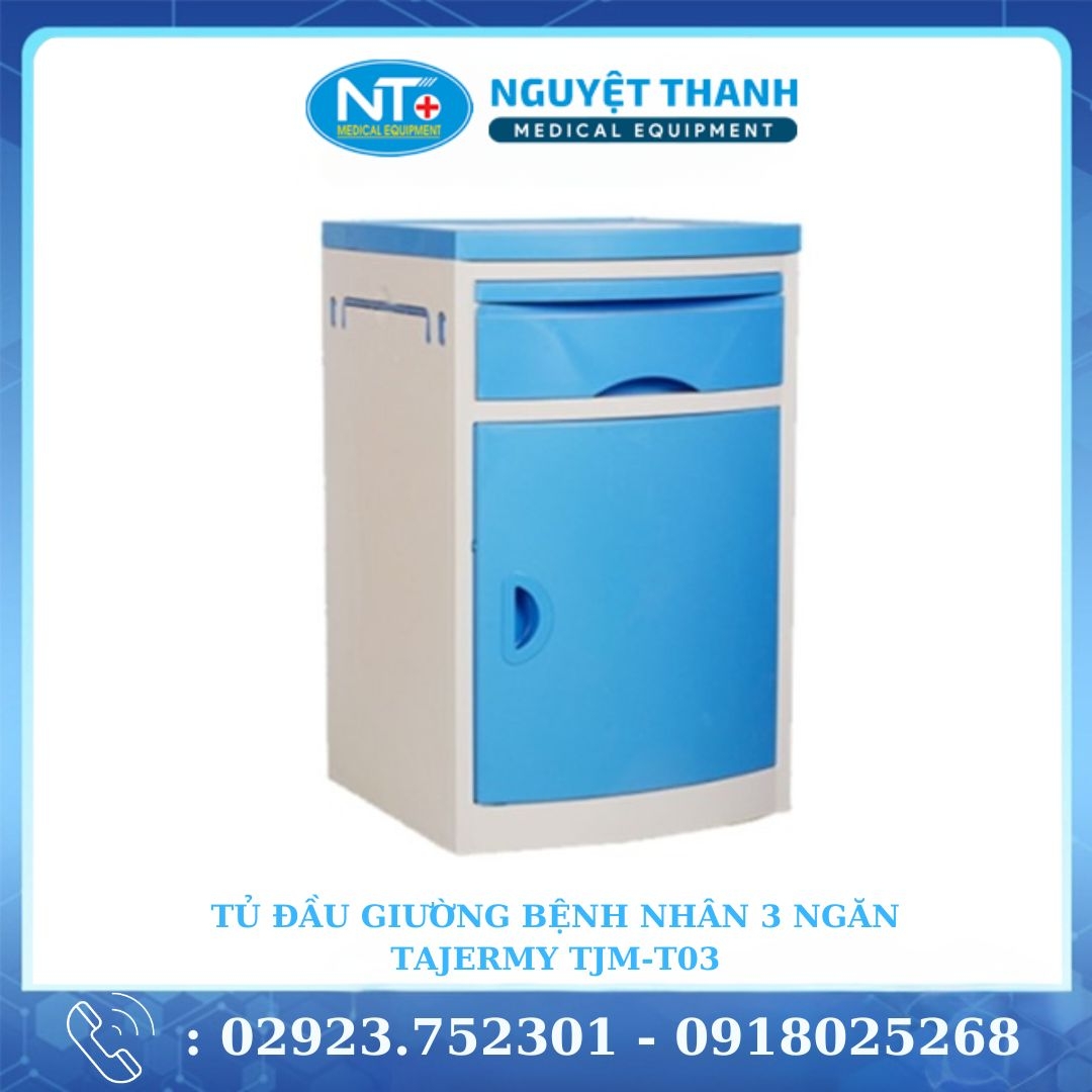 Tủ Đầu Giường Bệnh Nhân 3 Ngăn Tajermy TJM-T03