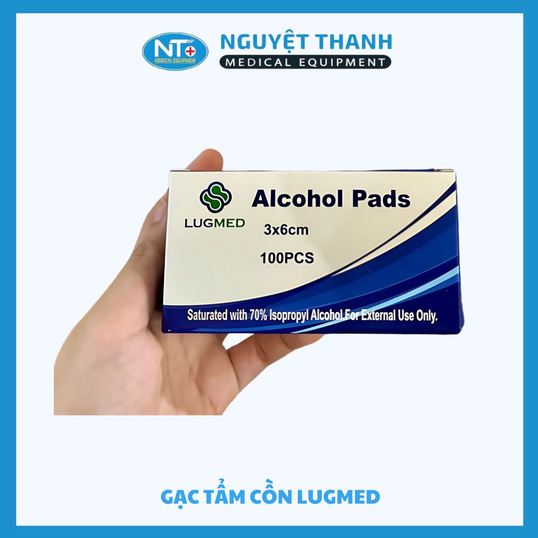 Gạc Tẩm Cồn Lugmed - Hộp 100 pcs Và Hộp 50 pcs