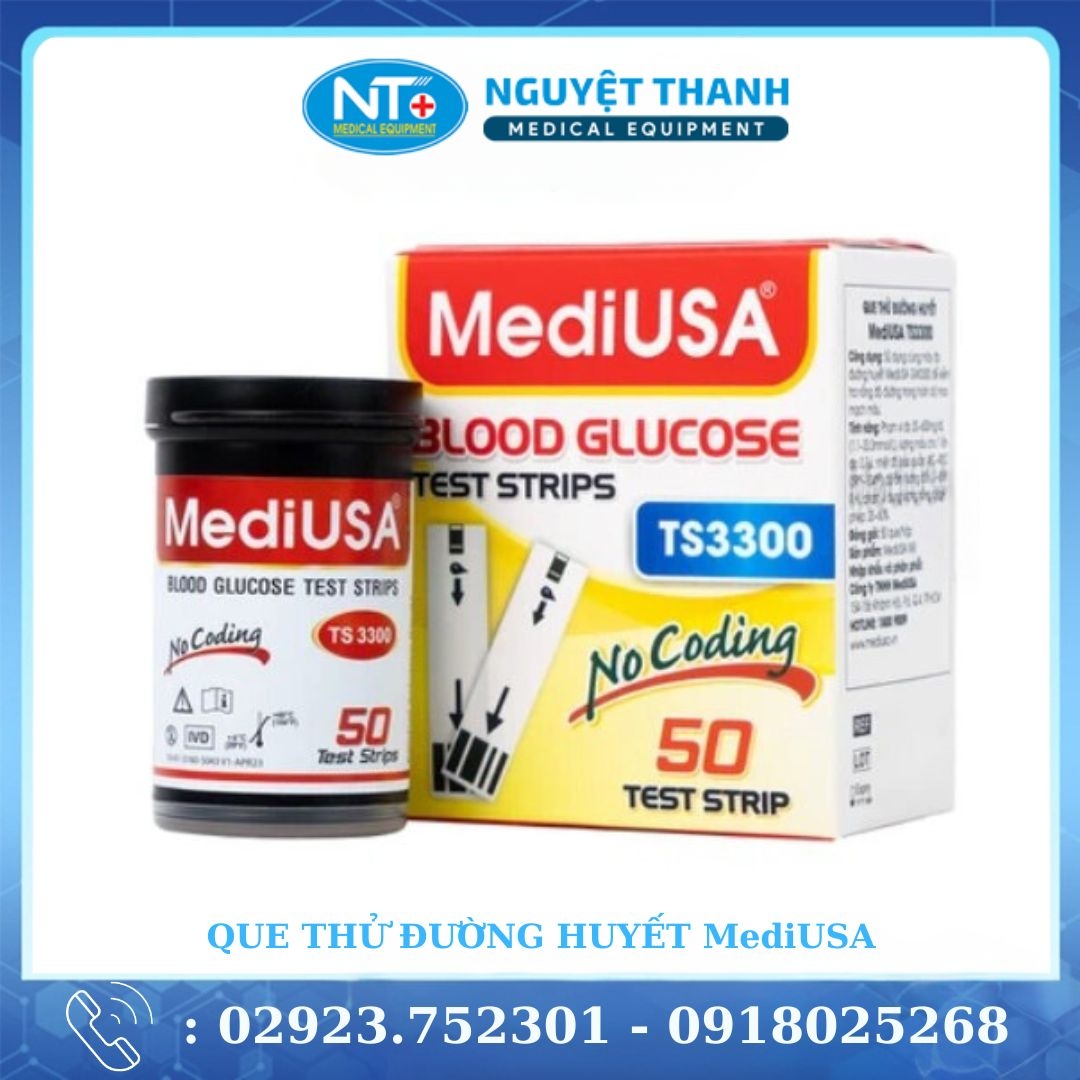 Que Thử Đường Huyết MediUSA (50 que)