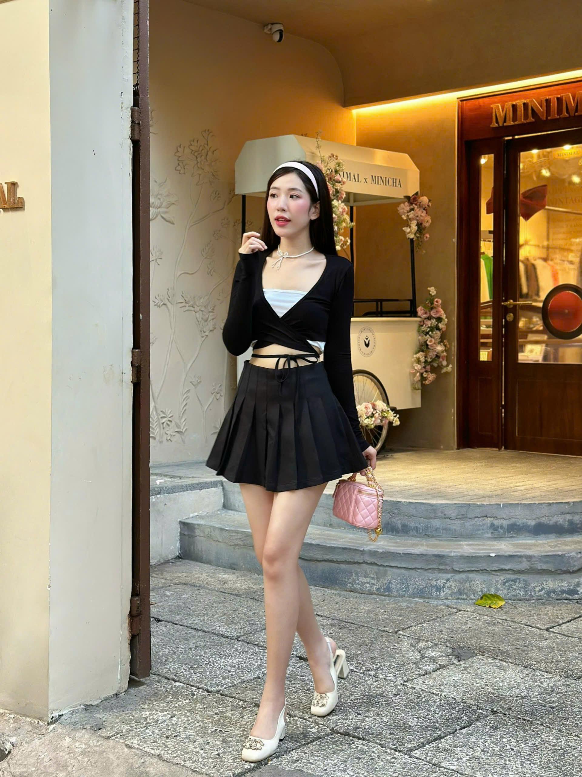 Sét Áo Cổ V Tay Dài Buộc Eo, Kèm Áo 2 Dây Trong - LN35