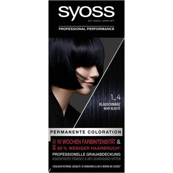 SYOSS 1-4 - Thuốc nhuộm tóc màu đen ánh xanh.
