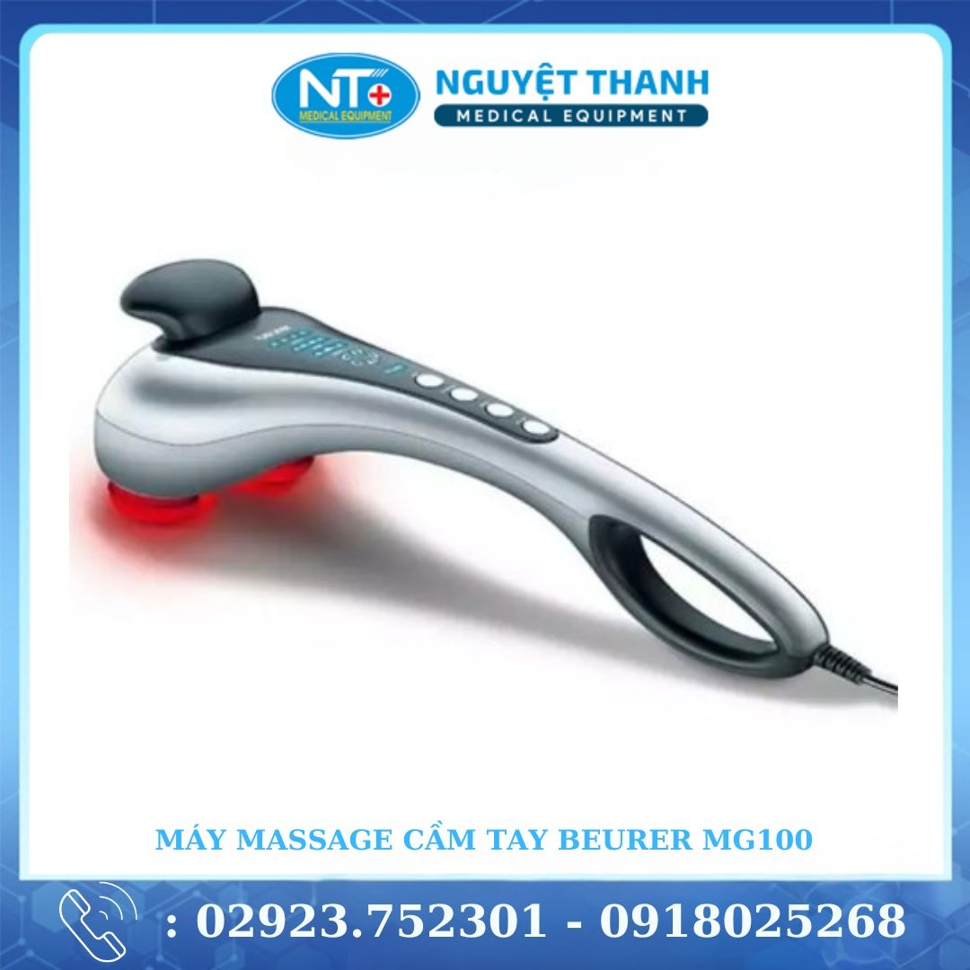 Máy massage cầm tay Beurer MG100 có đèn hồng ngoại.