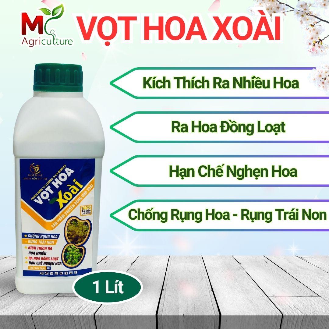 VỌT HOA XOÀI chai 1 lít - Phân bón lá (CHUYÊN DÙNG CHO CÂY XOÀI), Ra hoa đồng loạt - Chống rụng hoa và trái non