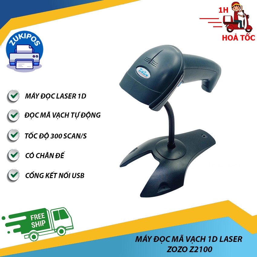 Máy Đọc Mã Vạch 1D Có Dây ZOZO Z2100 Đọc Tự Động Tiện Lợi - Zukipos