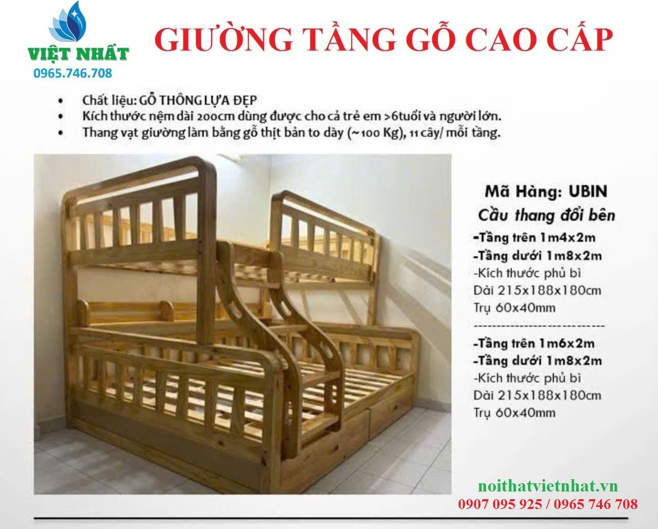 Giường tầng gỗ cao cấp Việt Nhất – Sự lựa chọn hoàn hảo cho không gian sống hiện đại