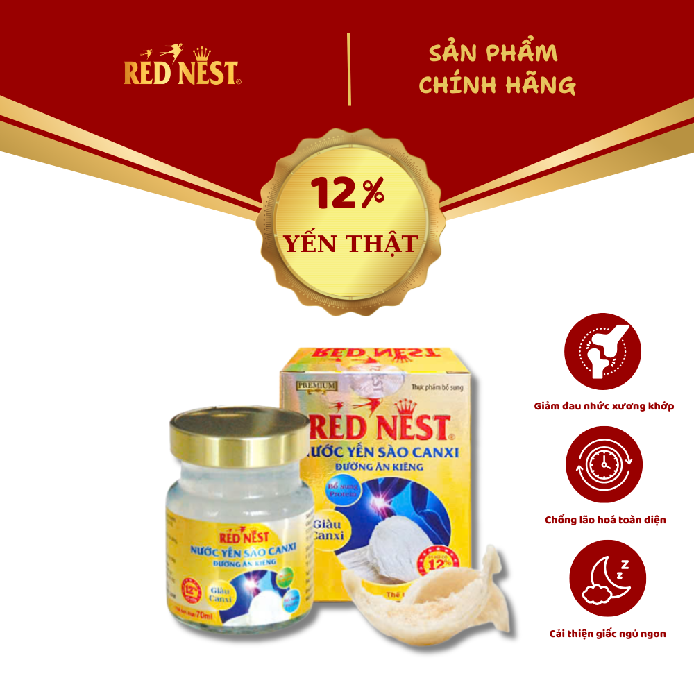 NƯỚC YẾN SÀO CANXI 12% LỌ 70ML REDNEST