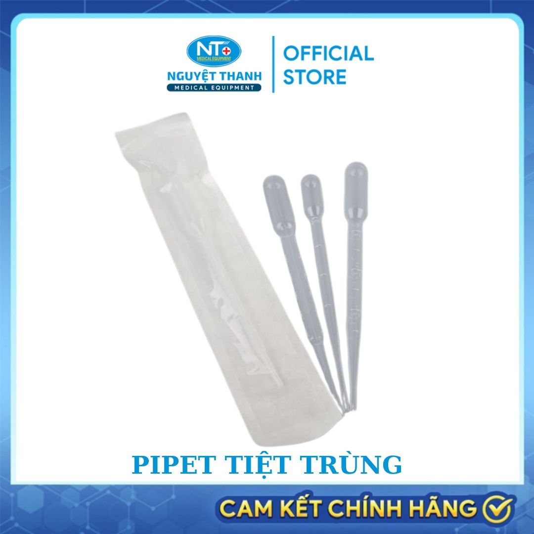 Ống Pipet , Ống Nhỏ Giọt Tiệt Trùng 1ml, 3ml , Chia vạch khắc nổi.