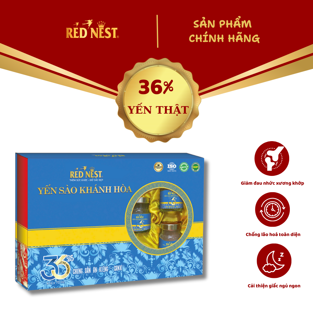 YẾN SÀO KHÁNH HÒA CHƯNG SẴN ĂN KIÊNG CANXI 36% REDNEST