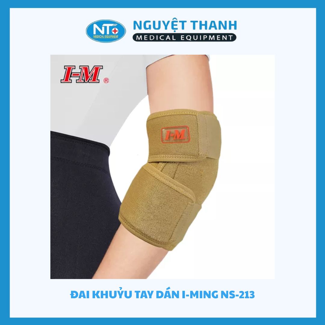 Đai khuỷu tay dán I-Ming NS-213, chất liệu Neoprene, hở cùi chỏ, 1 cỡ dùng chung