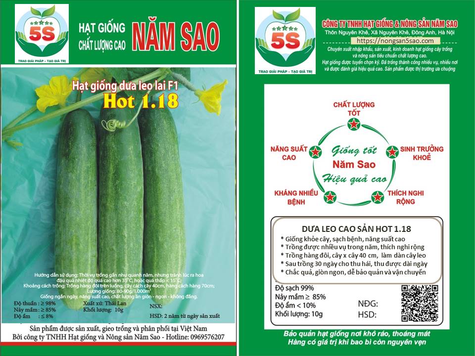 Giống Dưa Leo HOT 1.18