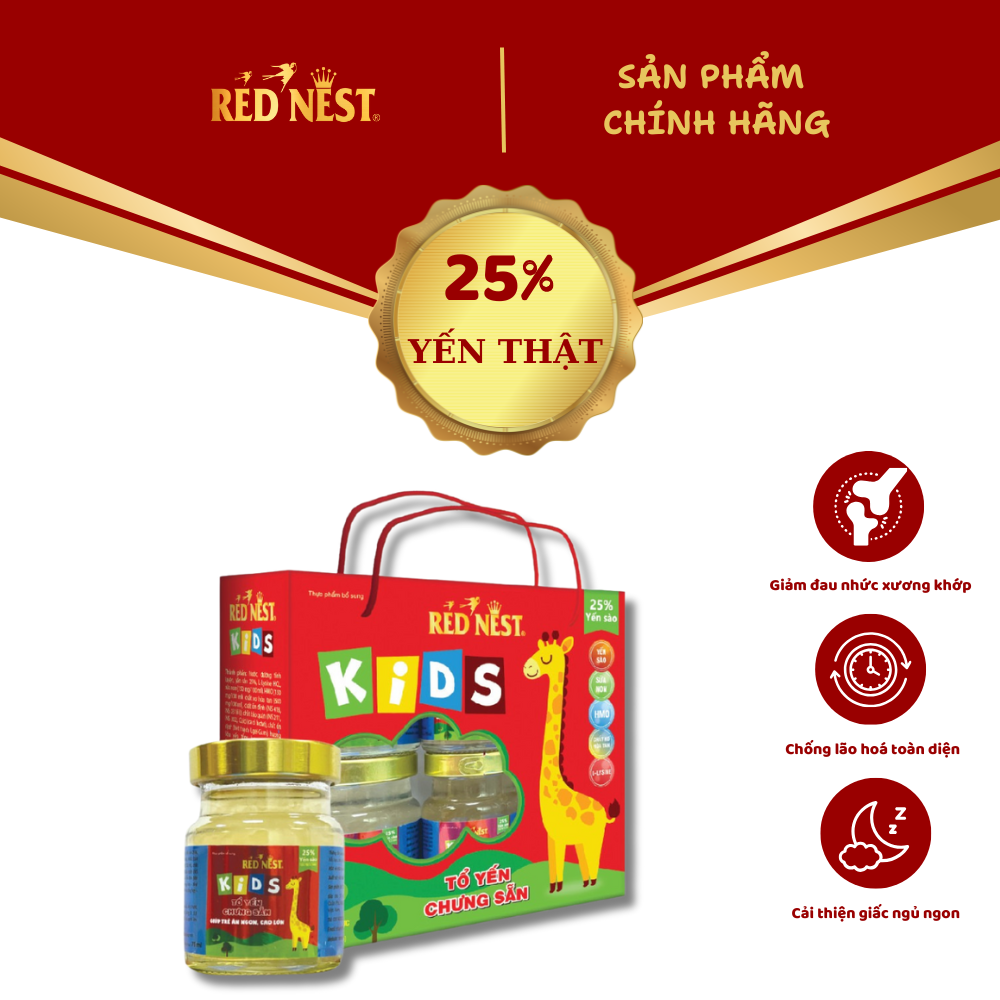 YẾN SÀO KHÁNH HÒA CHƯNG SẴN KIDS 25% XÁCH 6 REDNEST