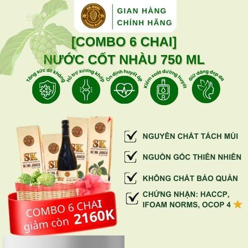[COMBO 6 CHAI] NƯỚC CỐT NHÀU SK NONI 750 ML