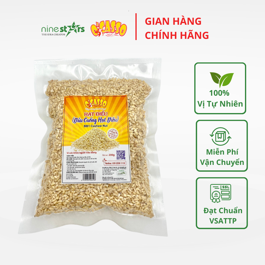  Đầu Cuống Hạt Điều O'Casso - Túi HCK 200G/500G/1KG.